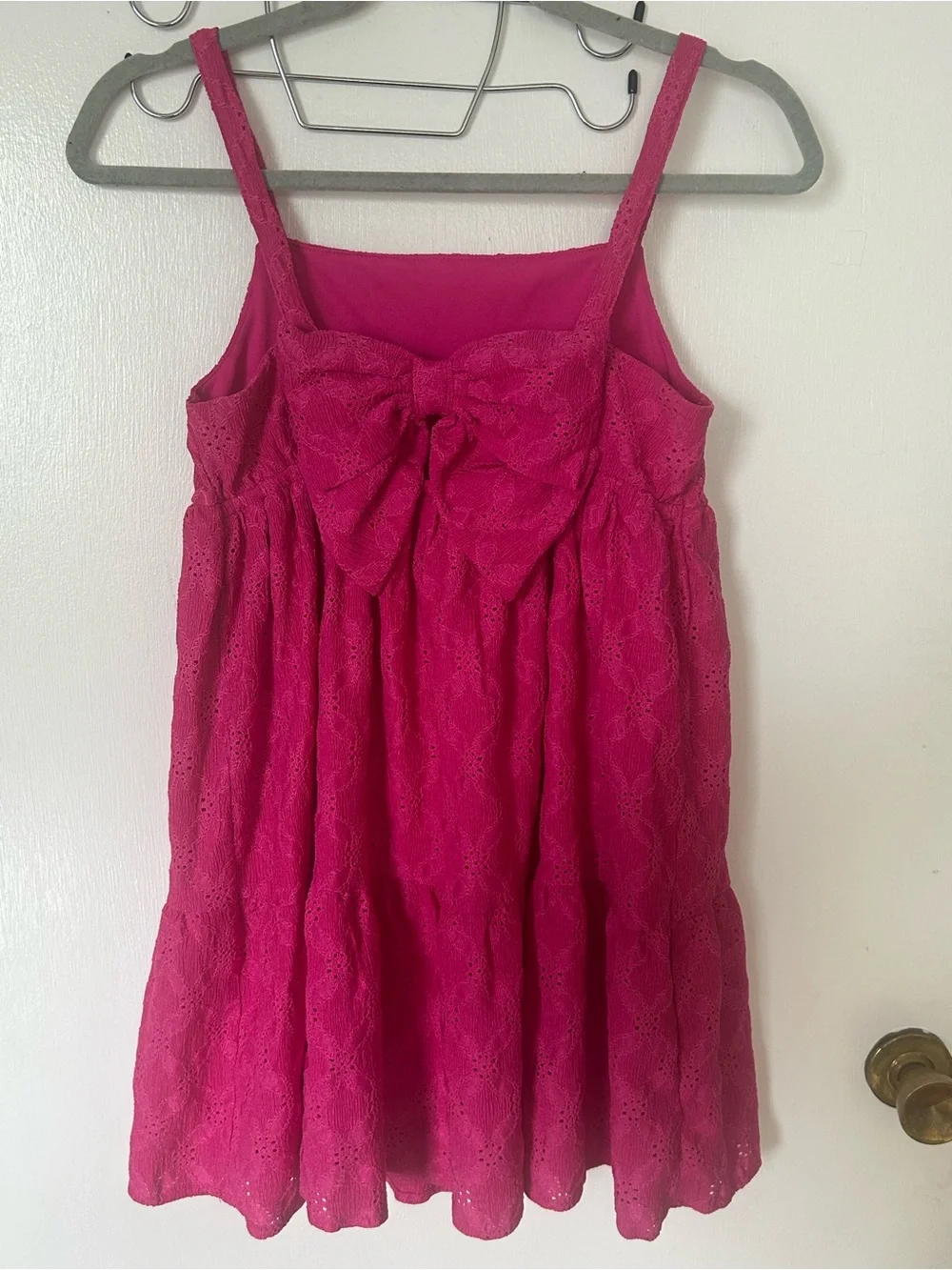 Girls' Hot Pink Sleeveless Party Dresses with Bow and Floral Design Brand New 14